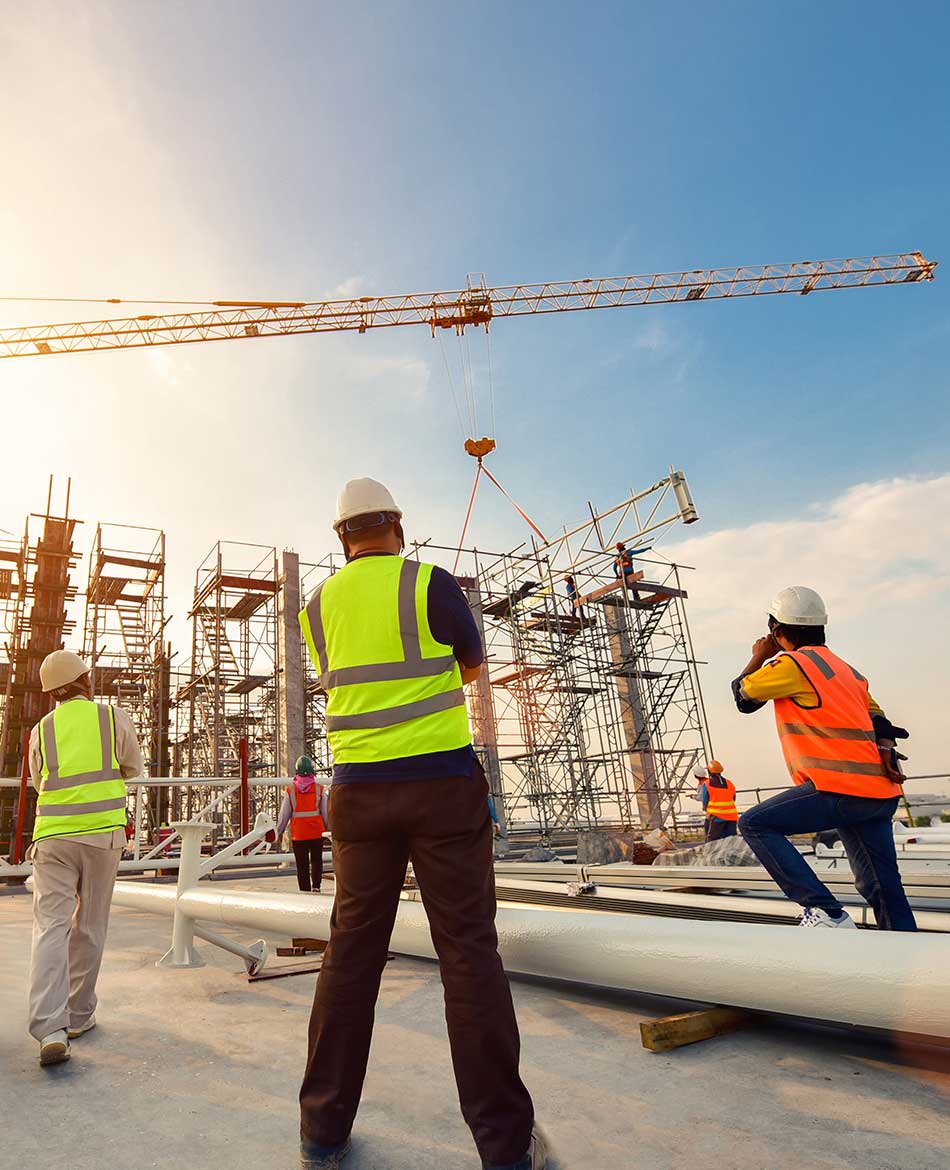 Workers at construction site
